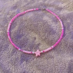pink star choker necklace